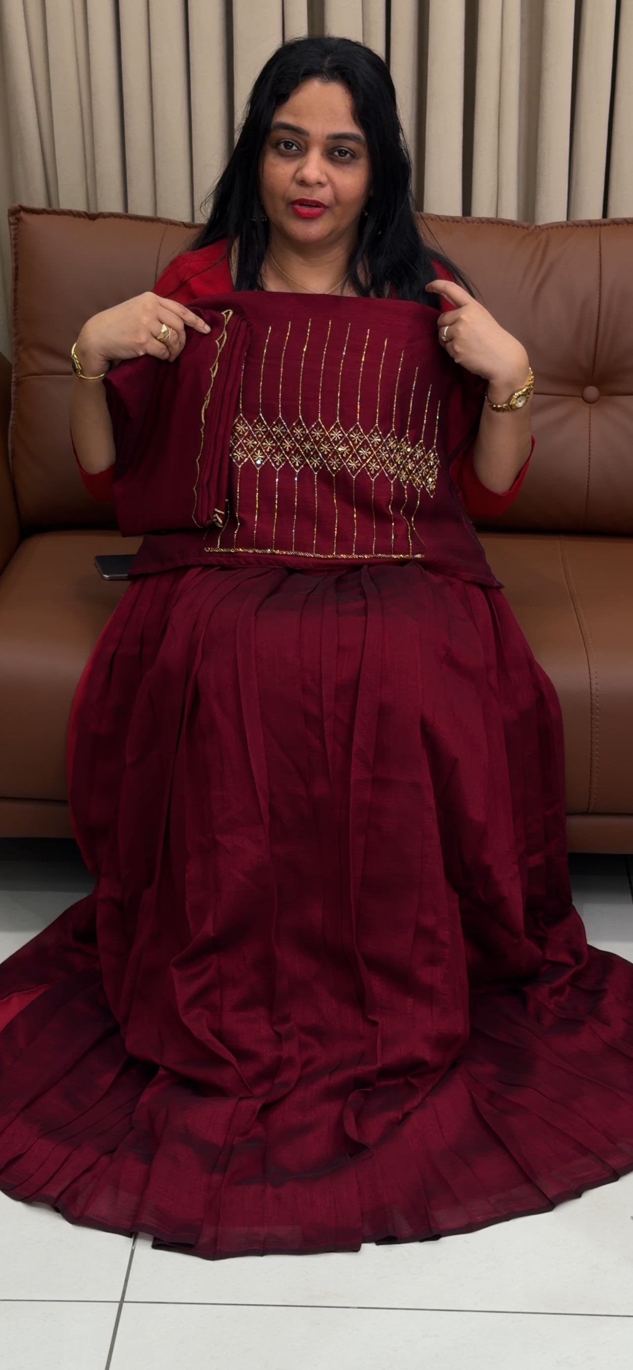 IN-HOUSE SEMI STITCHED DHAVANI SETS - IHA 34518