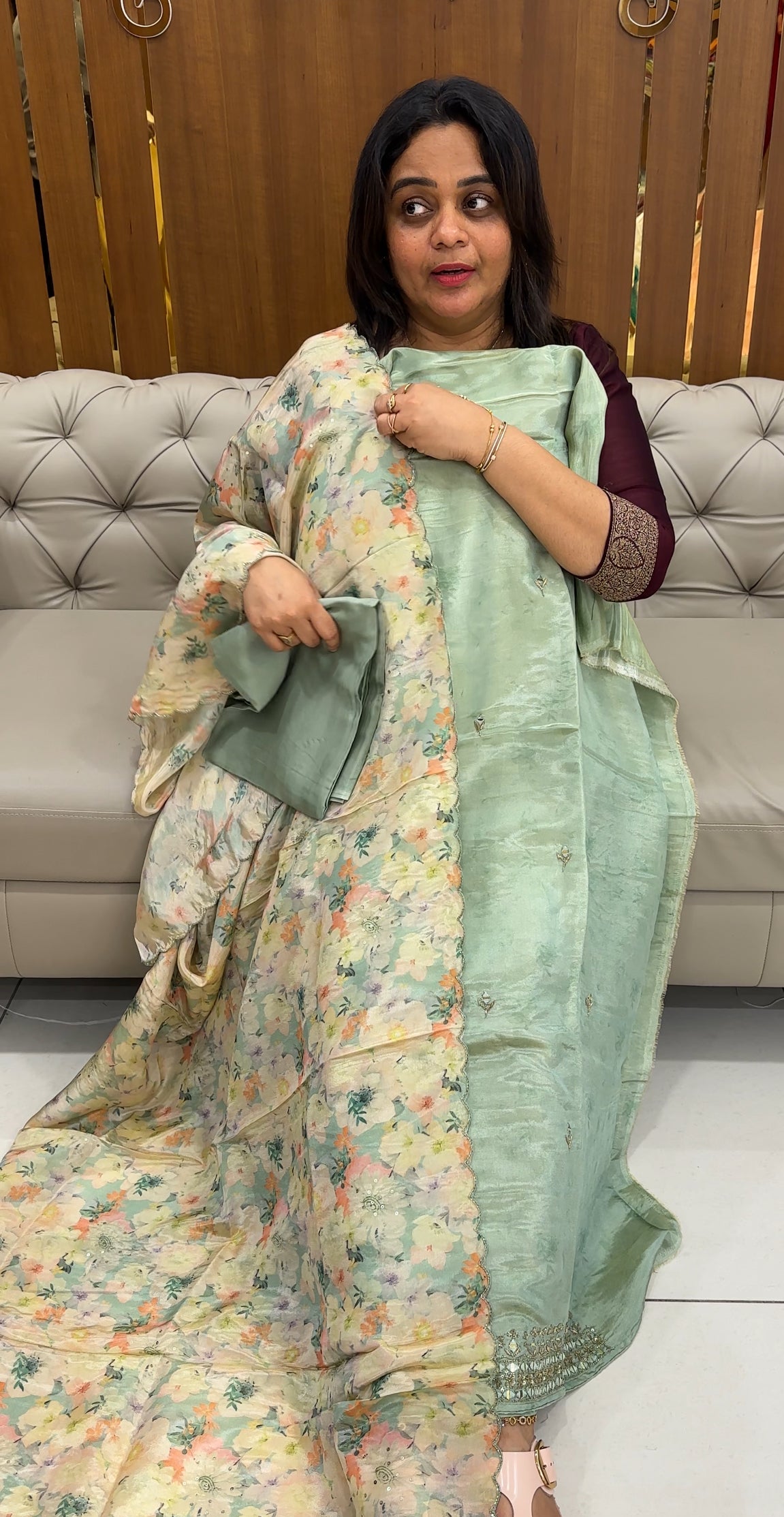 PREMIUM TISSUE UNSTITCHED SALWAR SUITS - IHA 26817