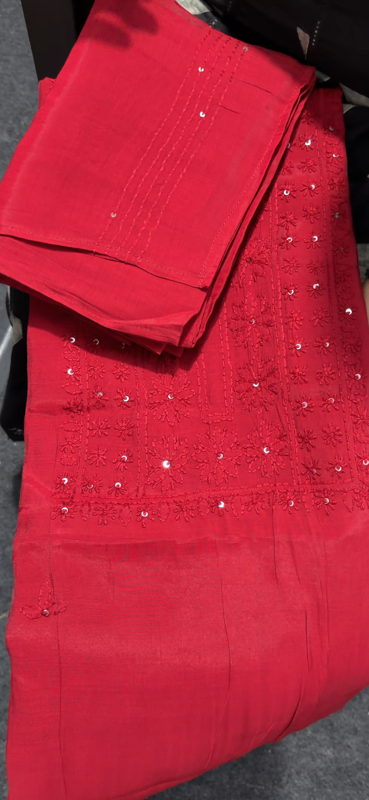LUCKNOWI CHIKANKARI UNSTITCHED SALWAR SUITS - IHA 36049