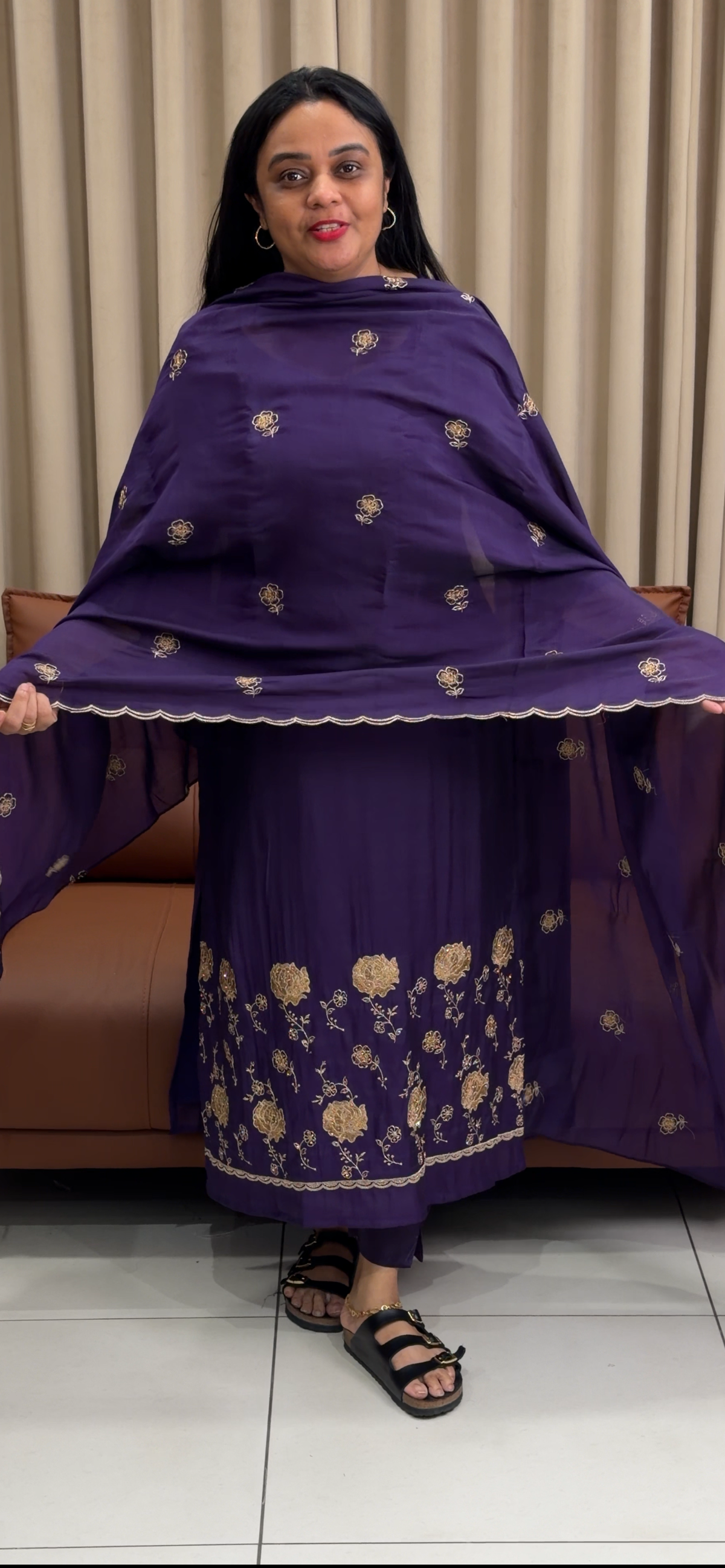 MALAI CHANDERI UNSTITCHED SALWAR SUITS - IHA 35286
