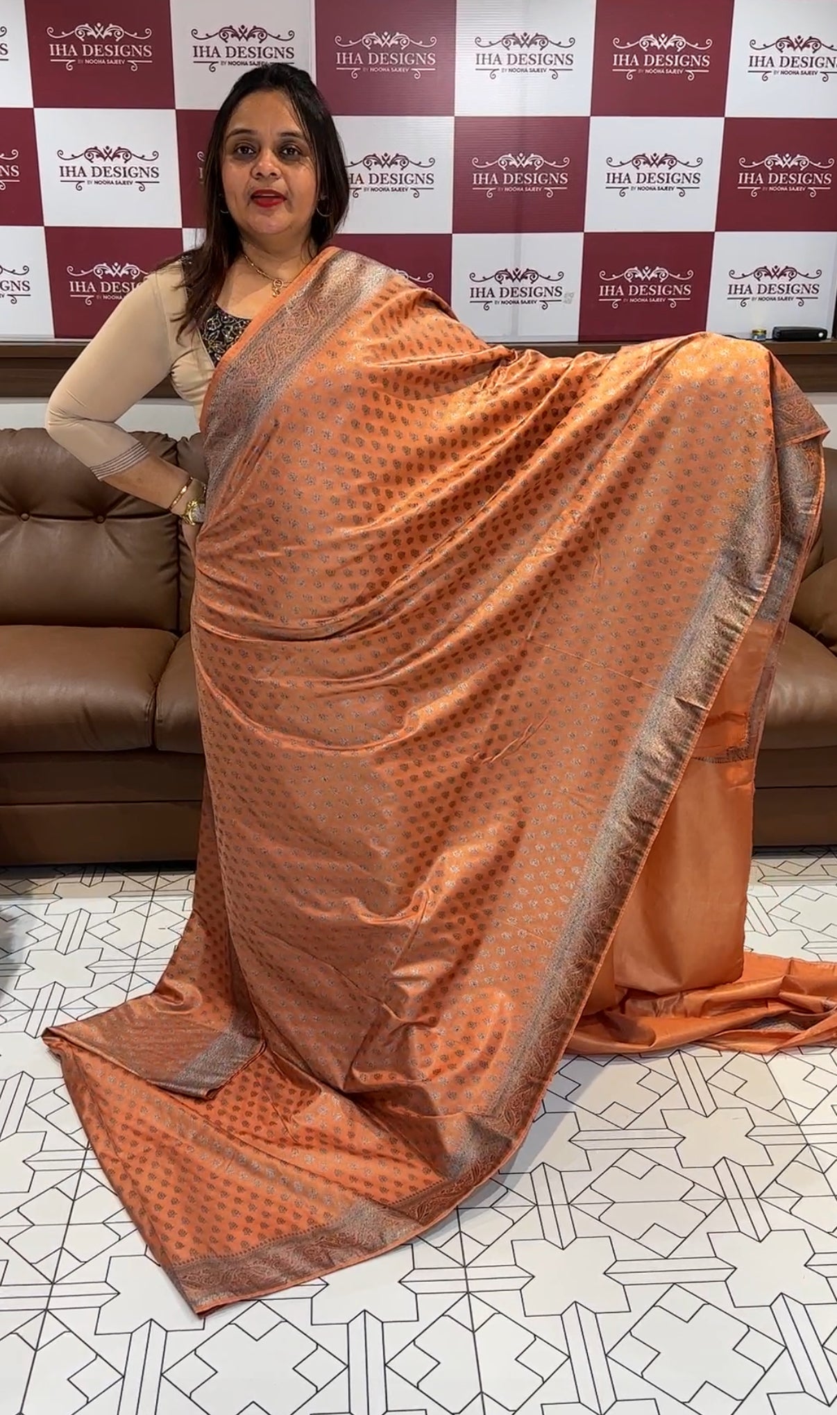 TISSUE BANARASI  SAREE - IHA 14766