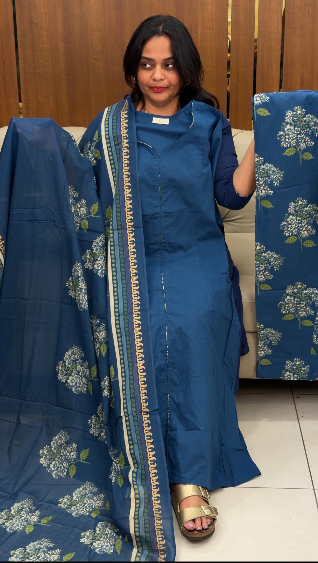 COTTON TOP,BOTTOM AND DUPATTA - IHA 30837