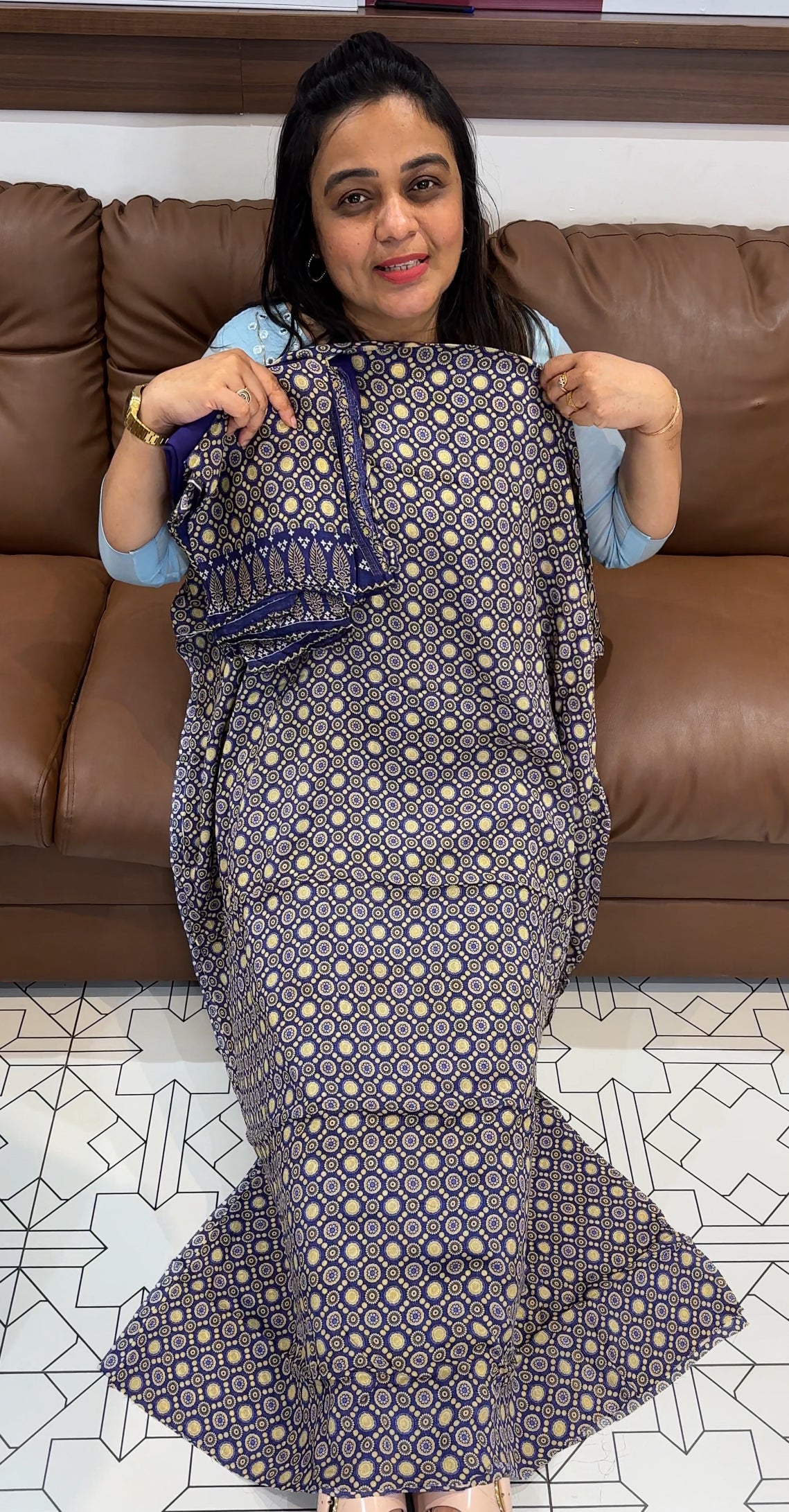 AJRAKH PRINTED UNSTITCHED SALWAR SUITS - IHA 27770