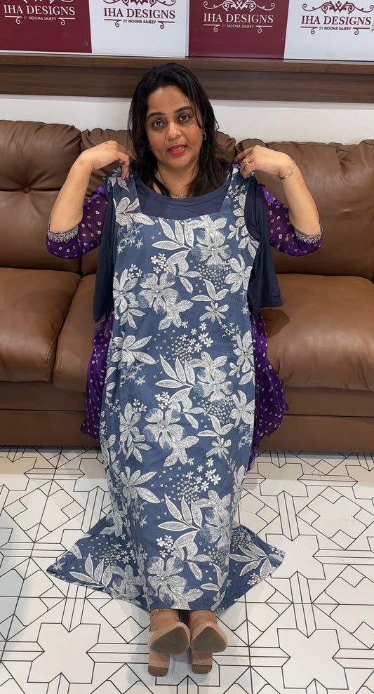 PRINTED LONG A-LINE TOPS - IHA 25448