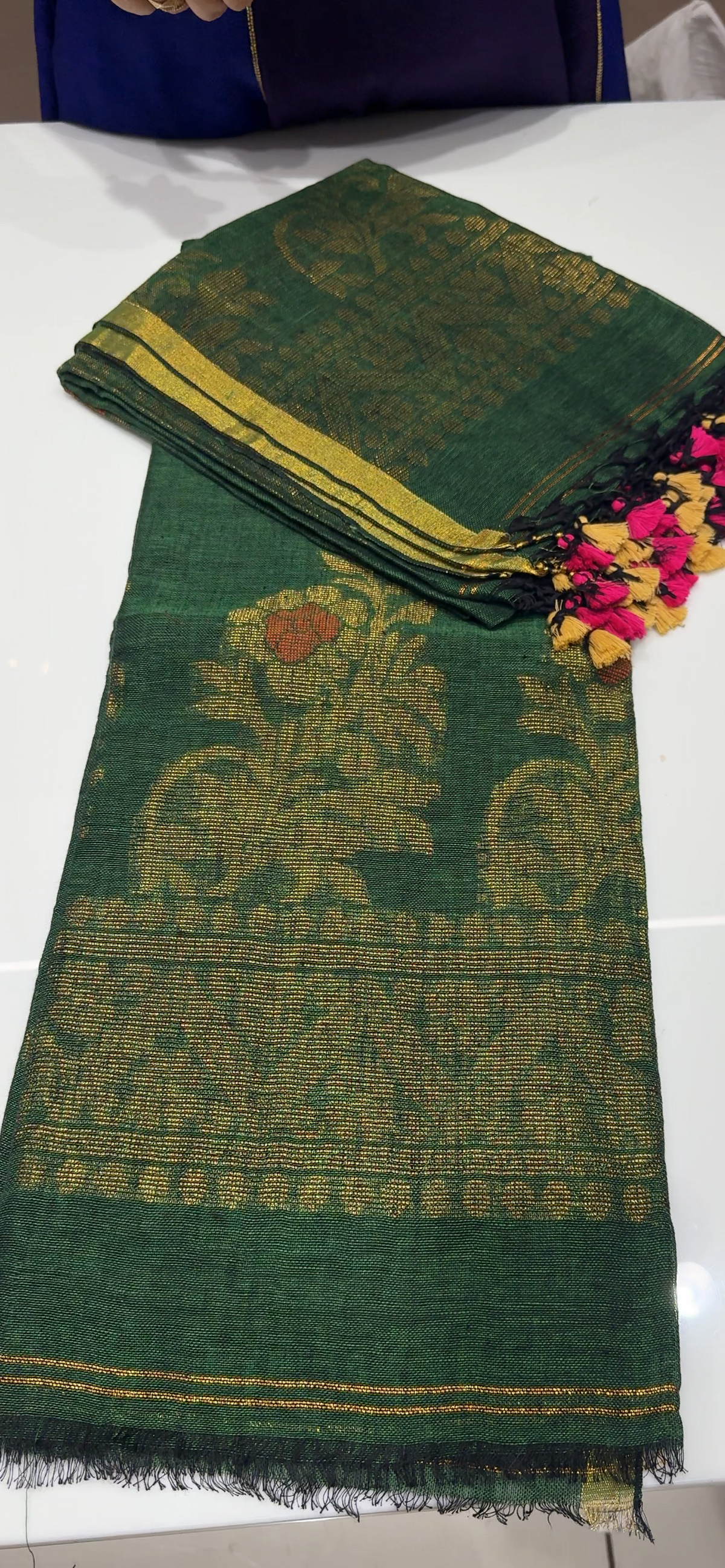 LINEN JAMDANI UNSTITCHED SALWAR -  IHA 35446