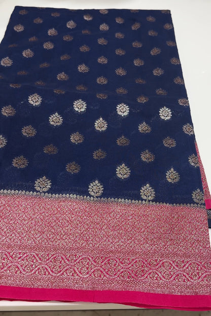 SEMI BANARASI SAREES - IHA 16795