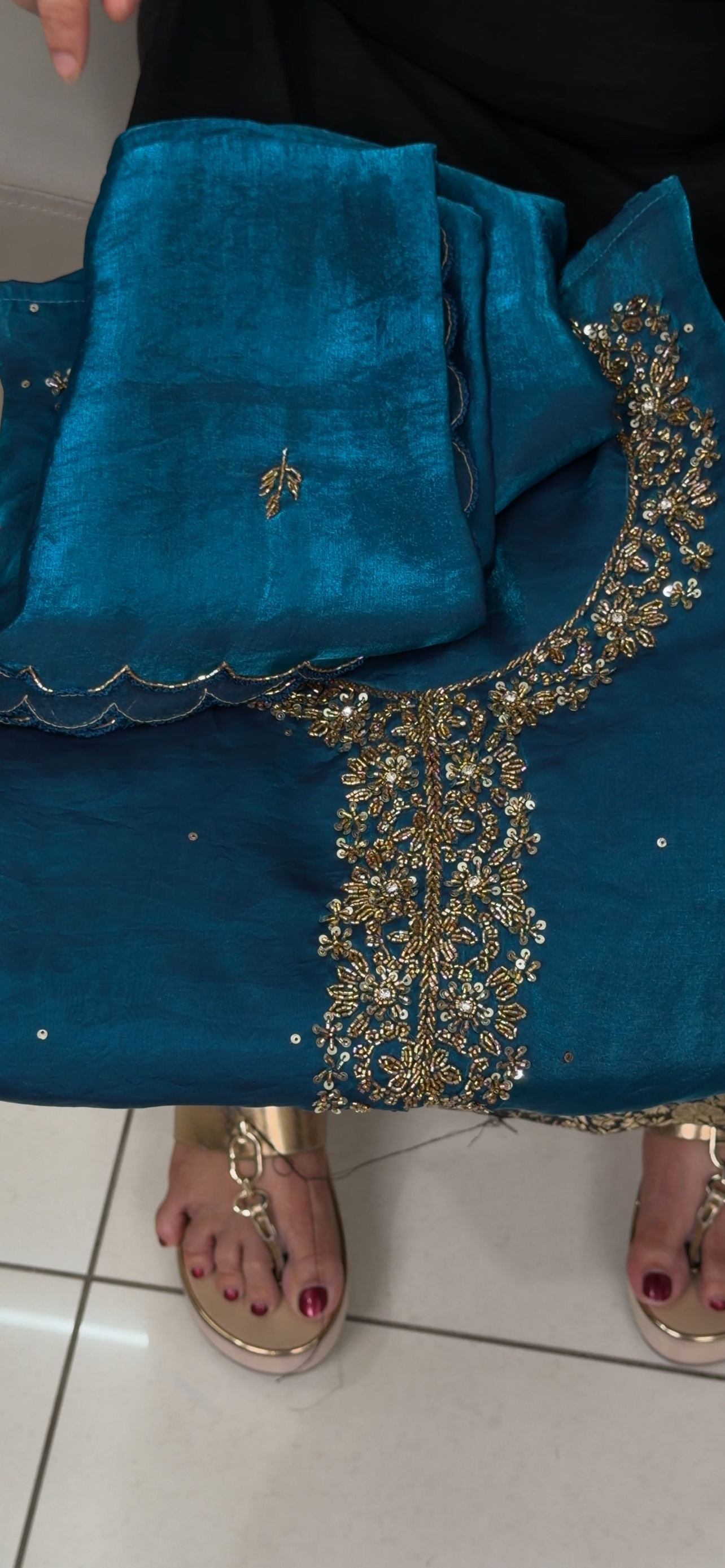 FORWARD VELVET ORGANZA UNSTITCHED SALWAR SUITS - IHA 29037