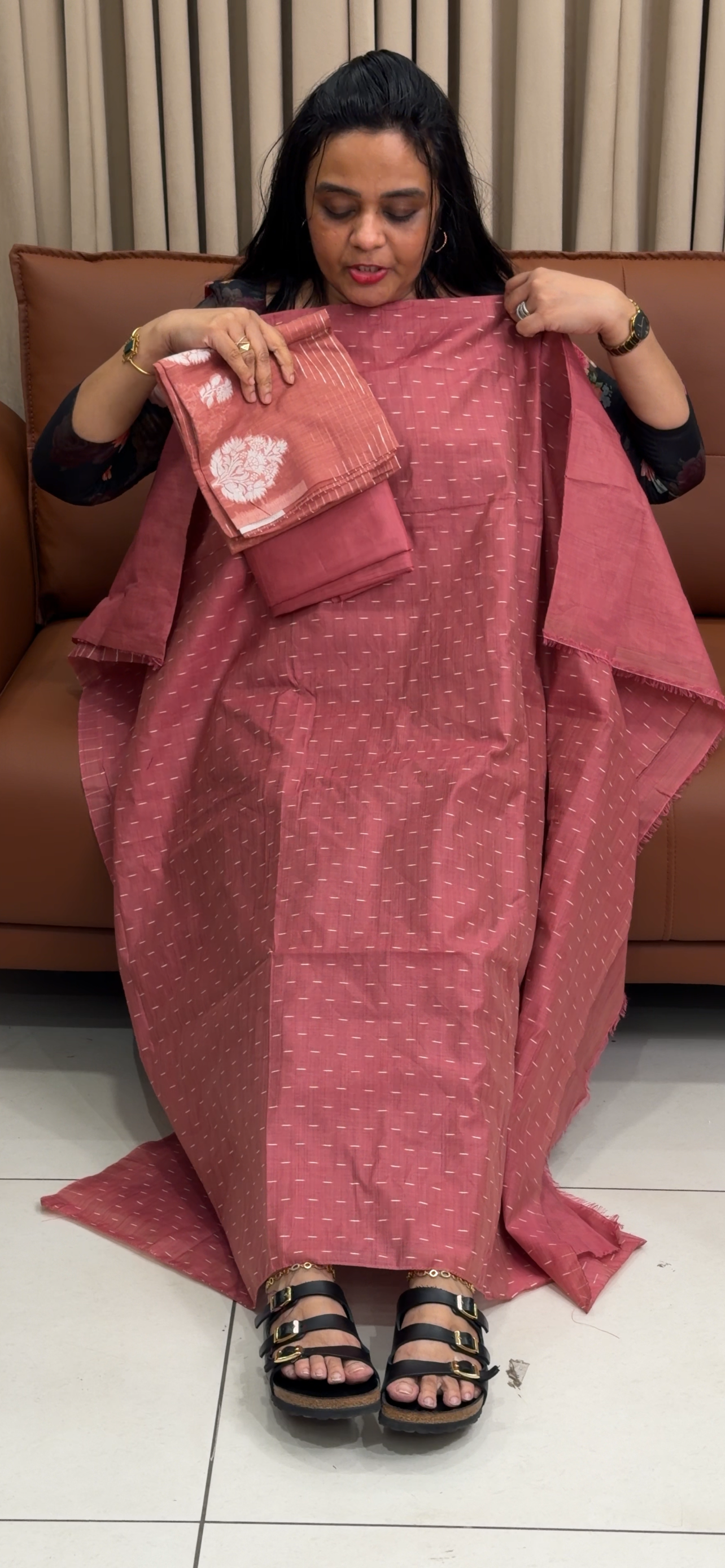 JAMDANI UNSTITCHED SALWAR SUITS - IHA 34903