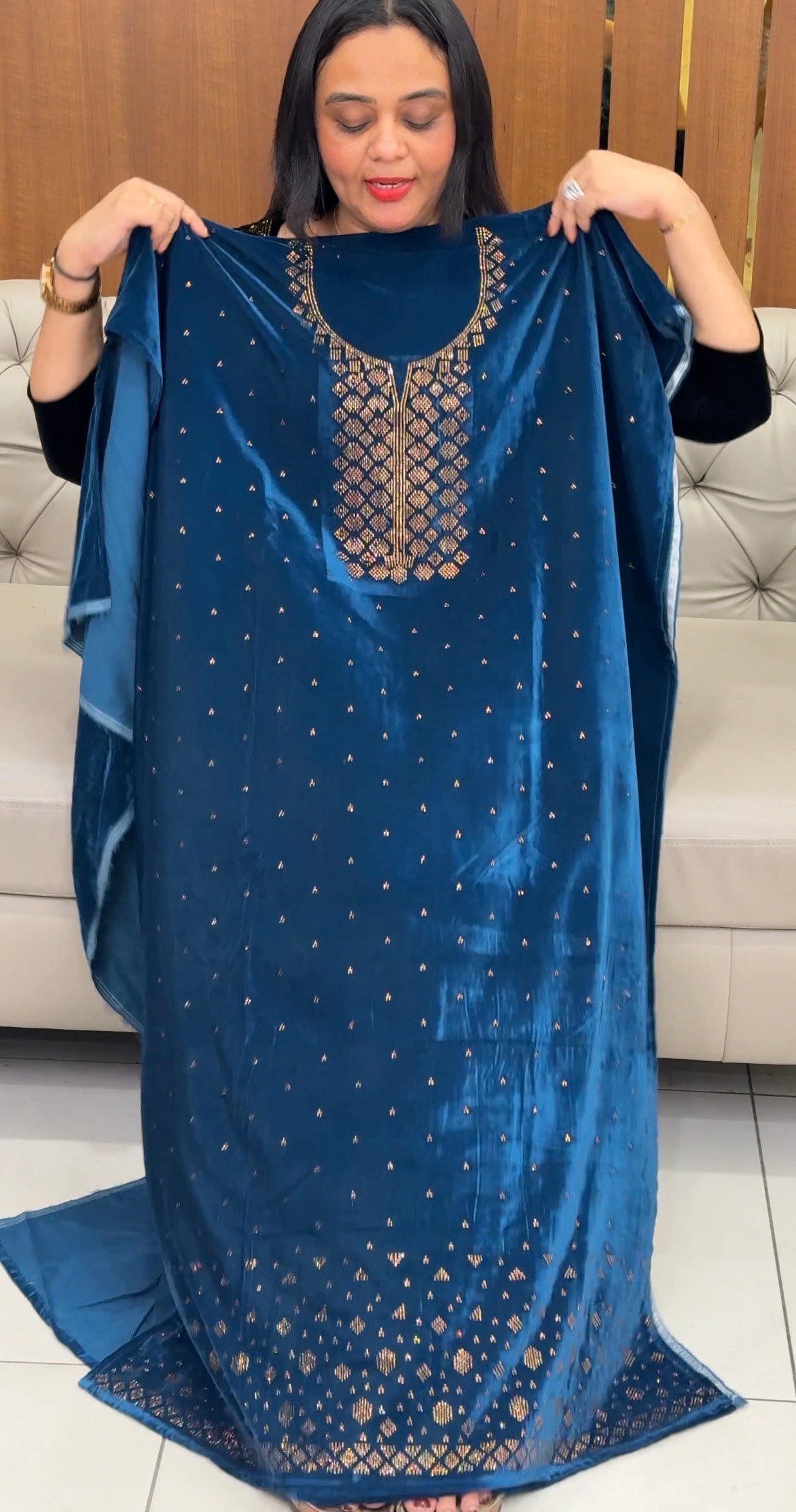 VELVET UNSTITCHED SALWAR SUITS - IHA 33215
