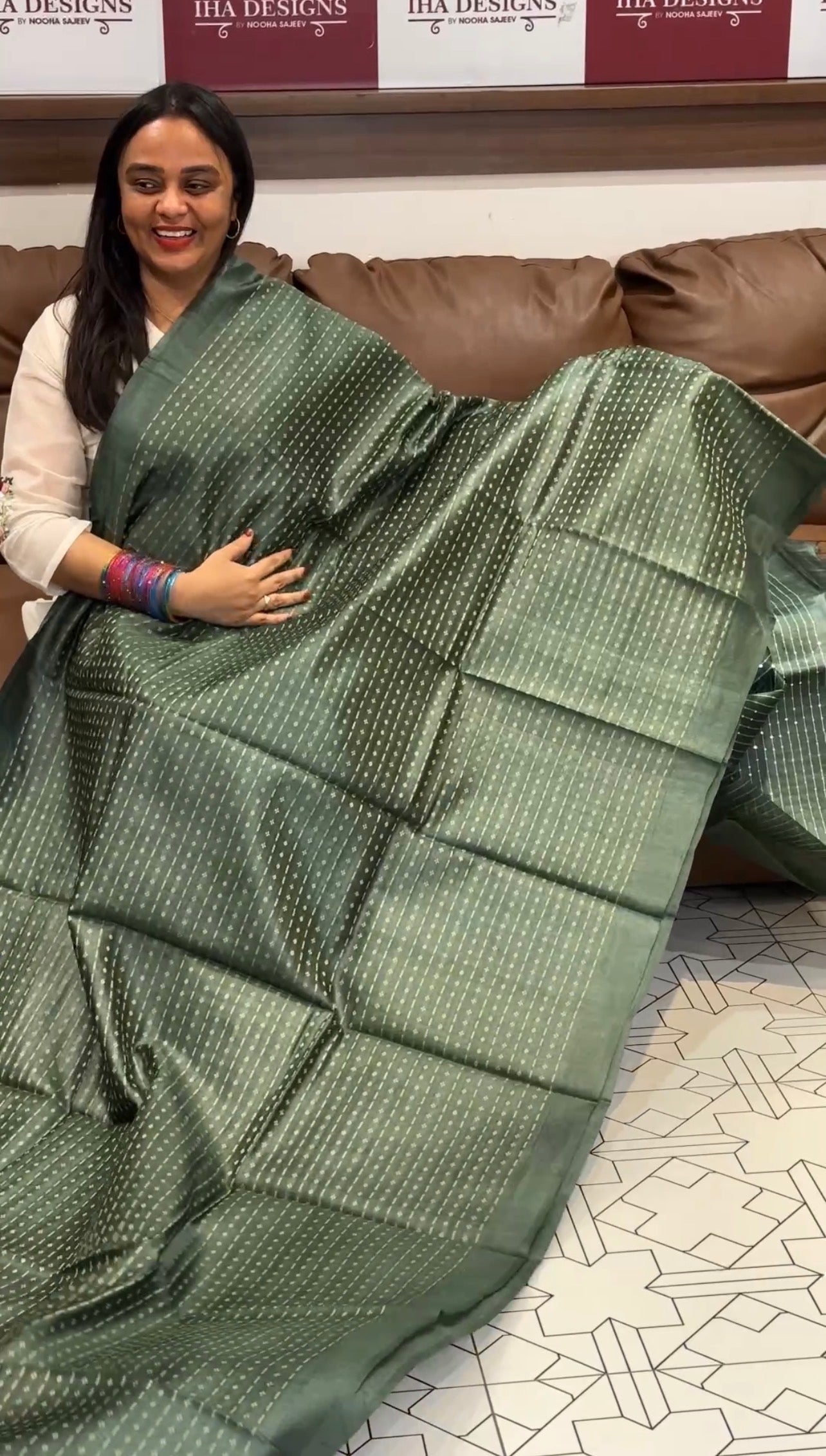 HANDLOOM TUSSUR SILK SAREES - IHA 31571