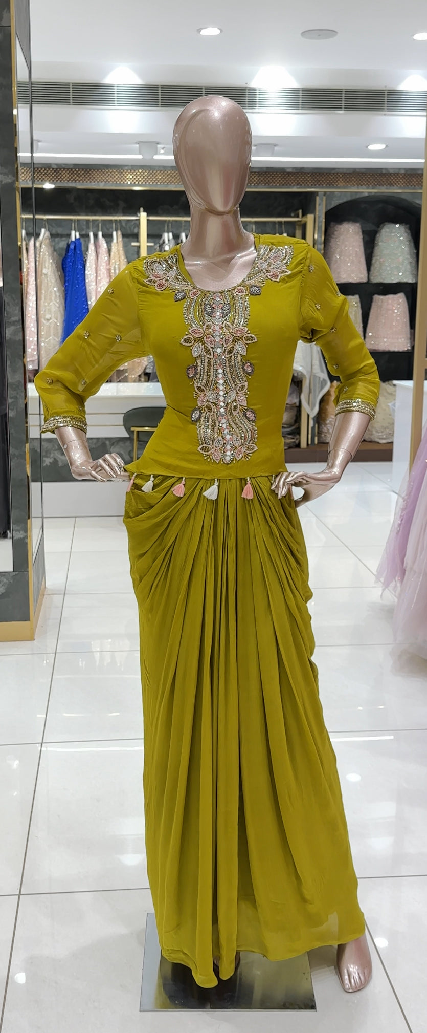 DRAPED GOWN AND JACKET- IHA 27009