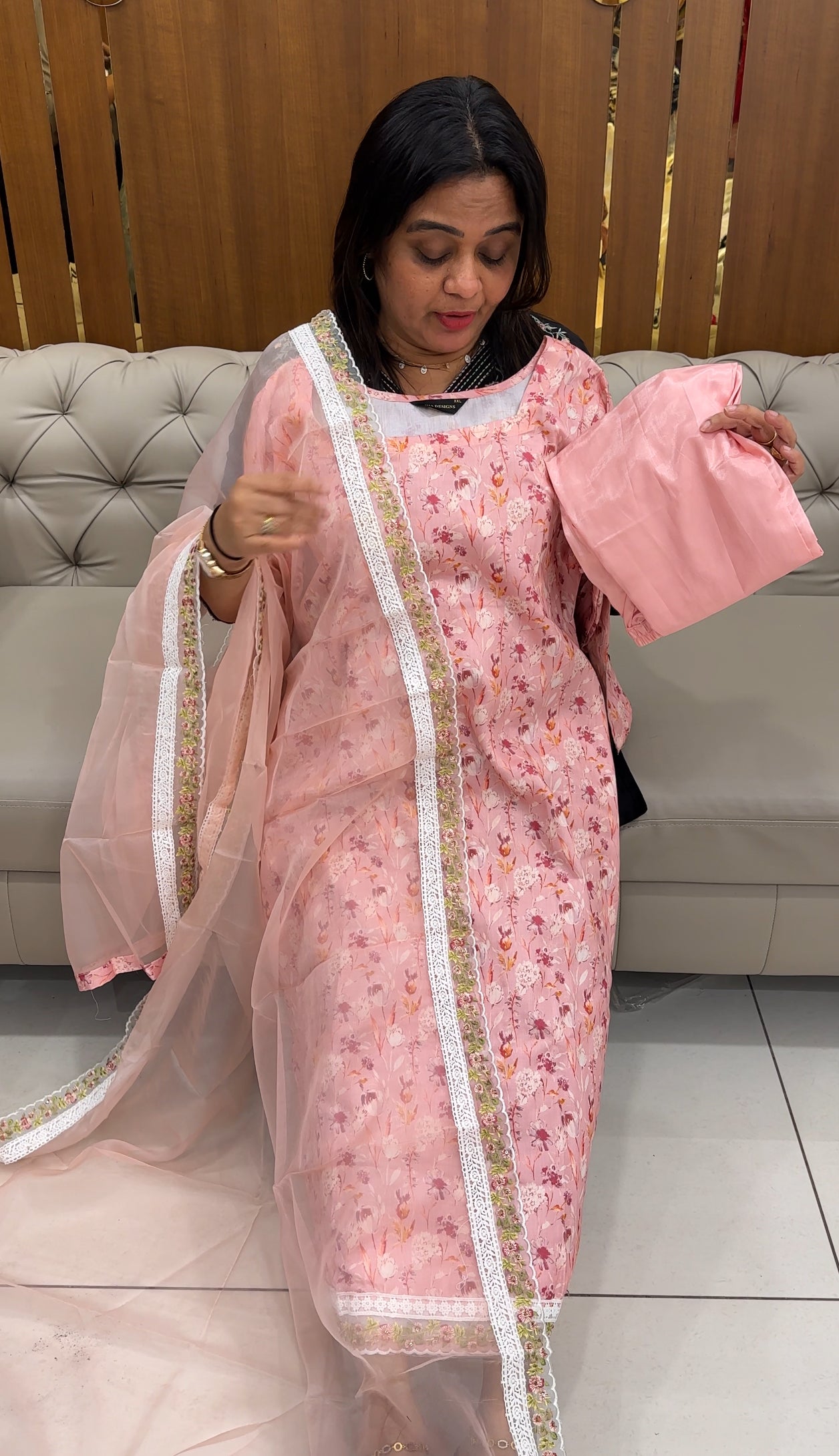 PRINED COTTON TOP, BOTTOM AND DUPATTA - IHA 28341