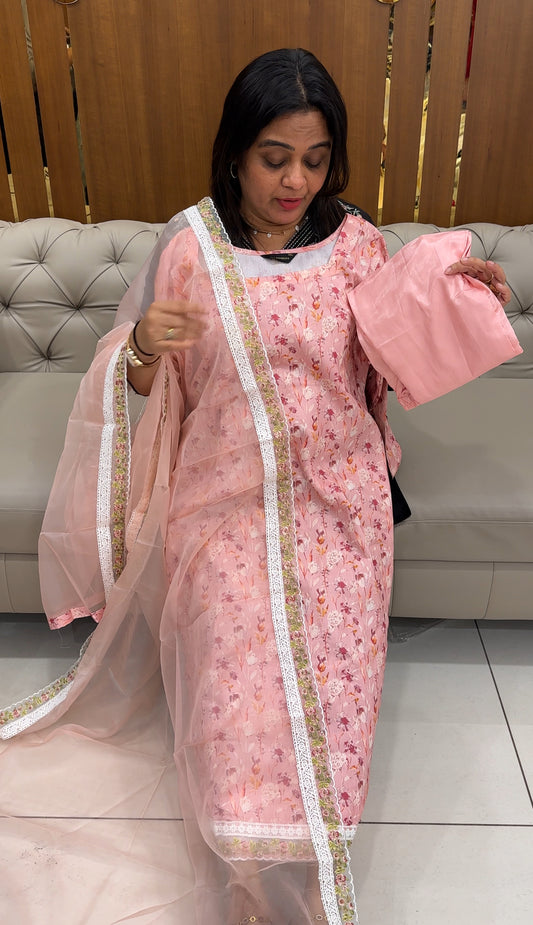 PRINED COTTON TOP, BOTTOM AND DUPATTA - IHA 28341