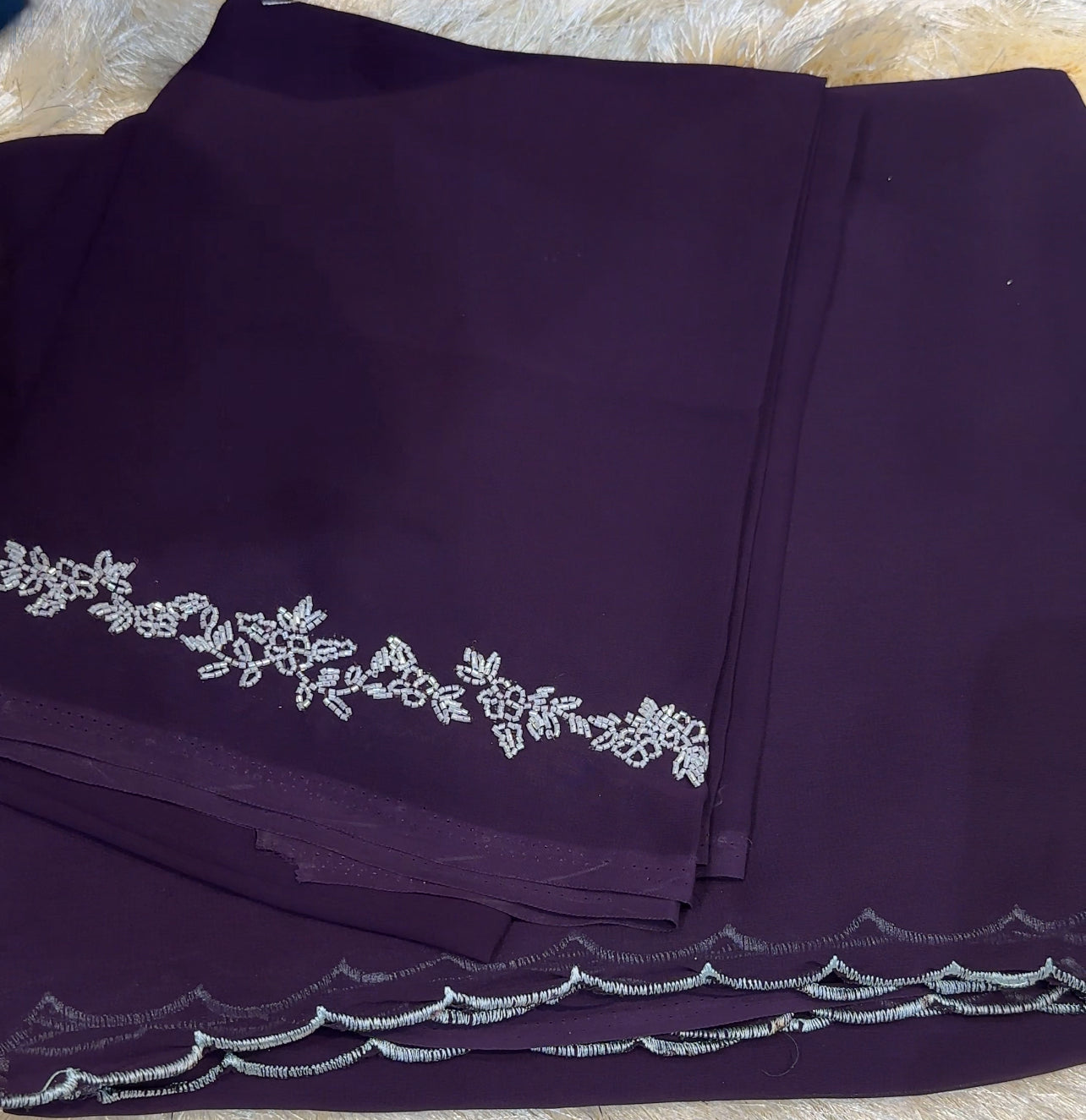 HAND WORKED GEORGETTE SAREES - IHA 27818