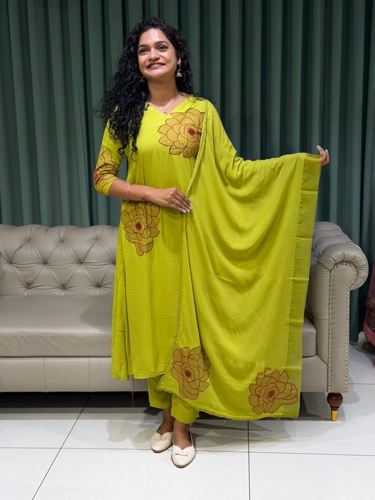 RAYON TOP, BOTTOM AND DUPATTA - IHA 29773