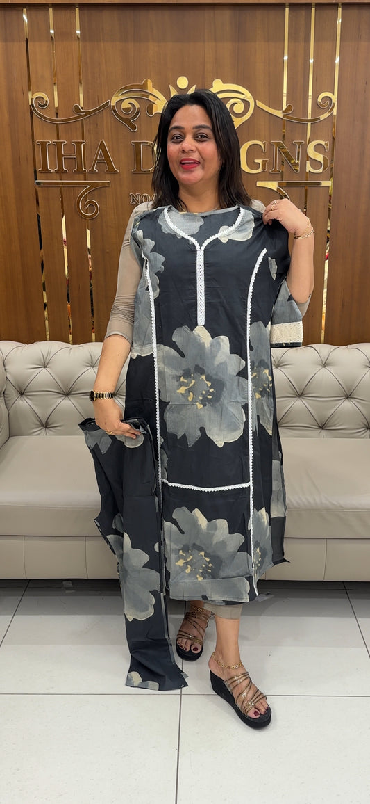 COTTON PRINTED  TOP AND BOTTOM - IHA 25843