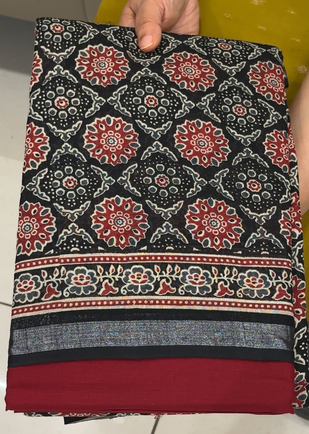 AJRAKH PRINTED UNSTITCHED SALWAR SUITS - IHA 28576