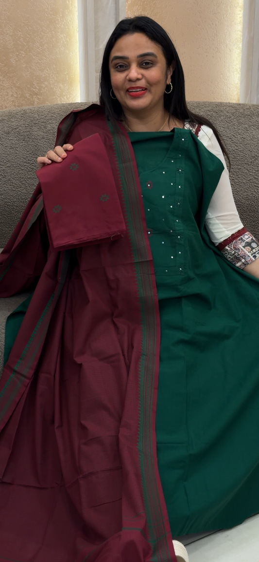 HANDLOOM COTTON UNSTITCHED SALWAR SUITS - IHA 32908