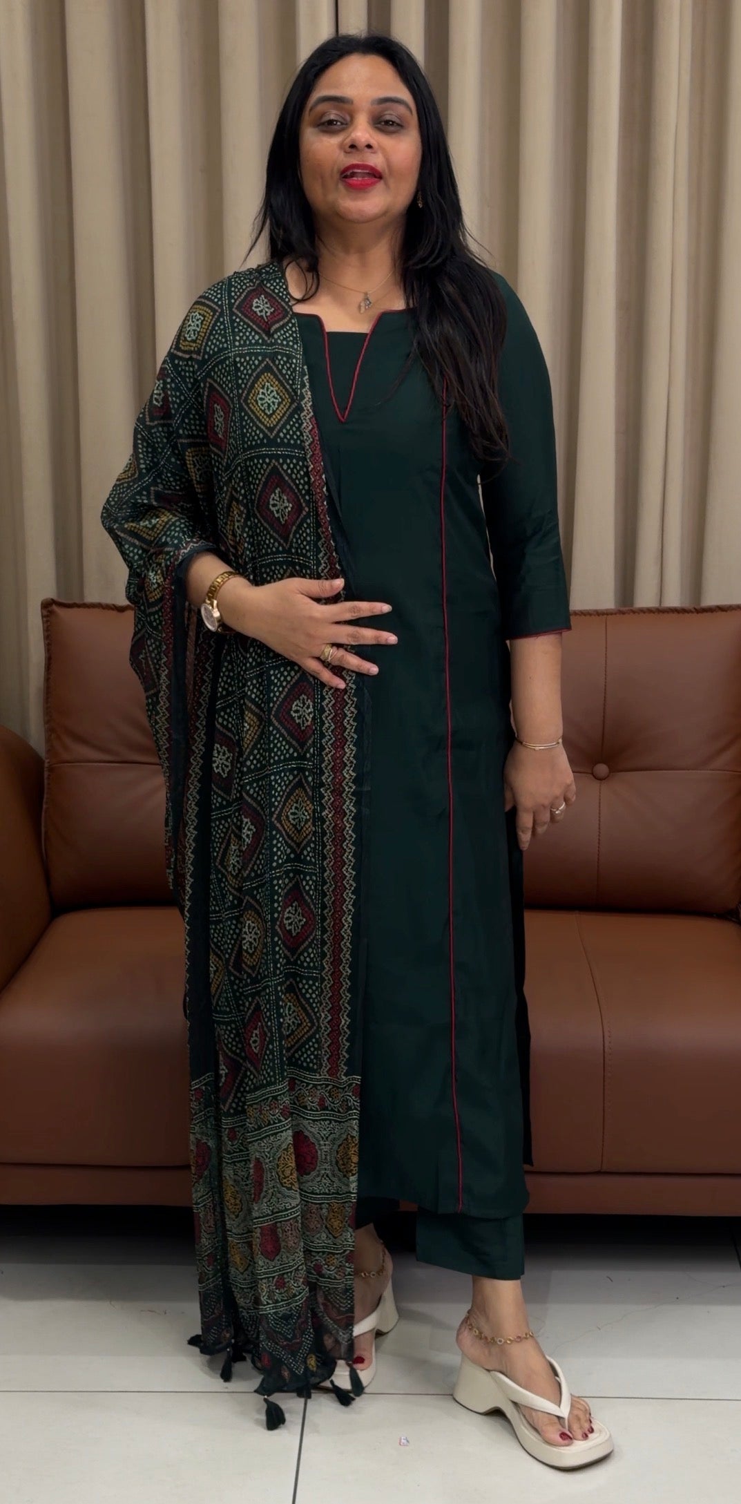 MUL CHANDERI TOP,BOTTOM AND DUPATTA - IHA 33820