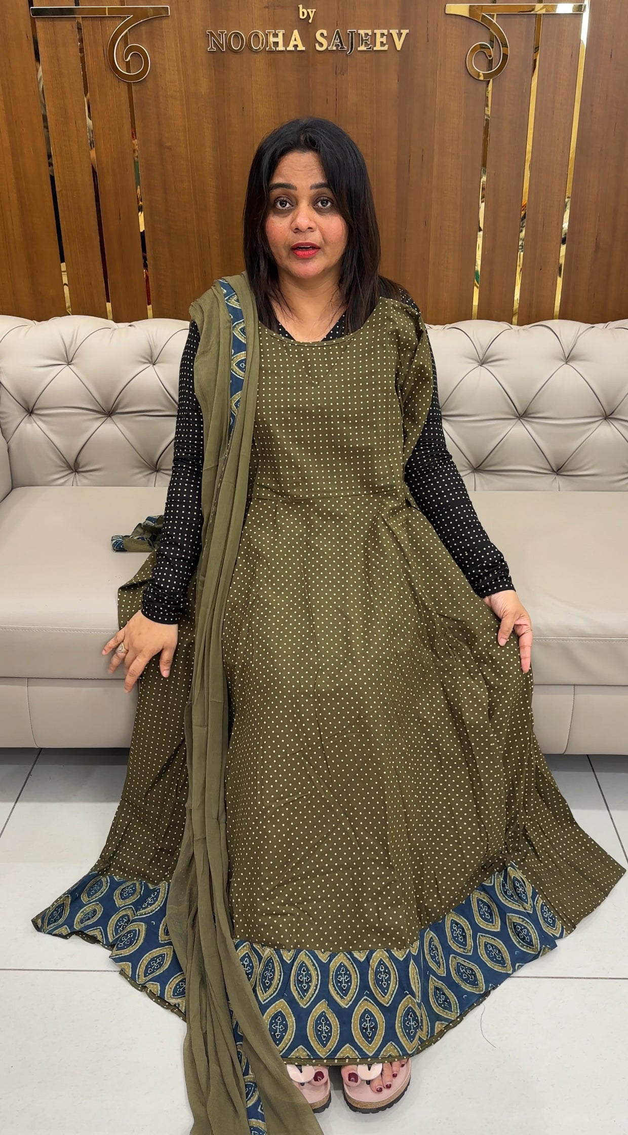 IHA'S IN-HOUSE PRINTED ANARKALI TOPS AND DUPATTA - IHA 26803