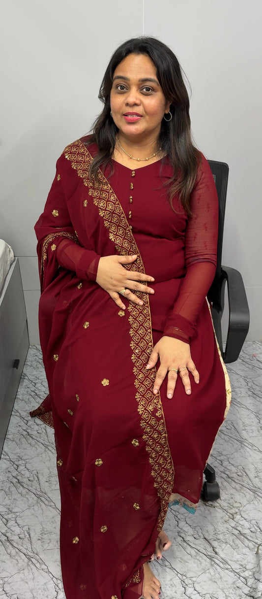 FORWARD GEORGETTE UNSTITCHED SALWAR SUITS - IHA 26940