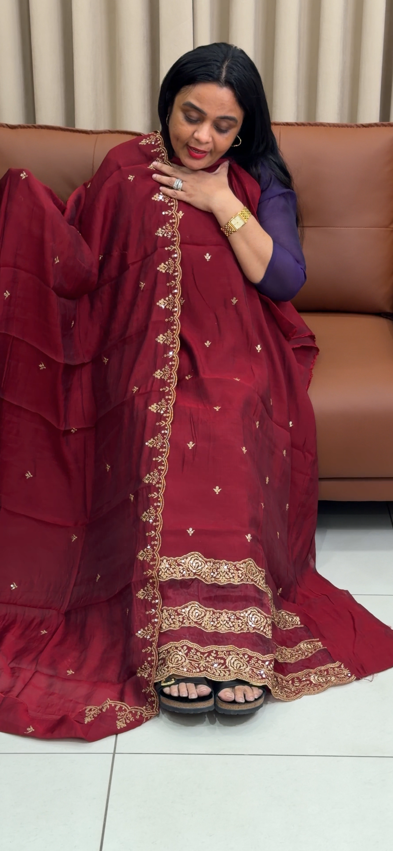 MALAI CHANDERI UNSTITCHED SALWAR SUITS - IHA 35289