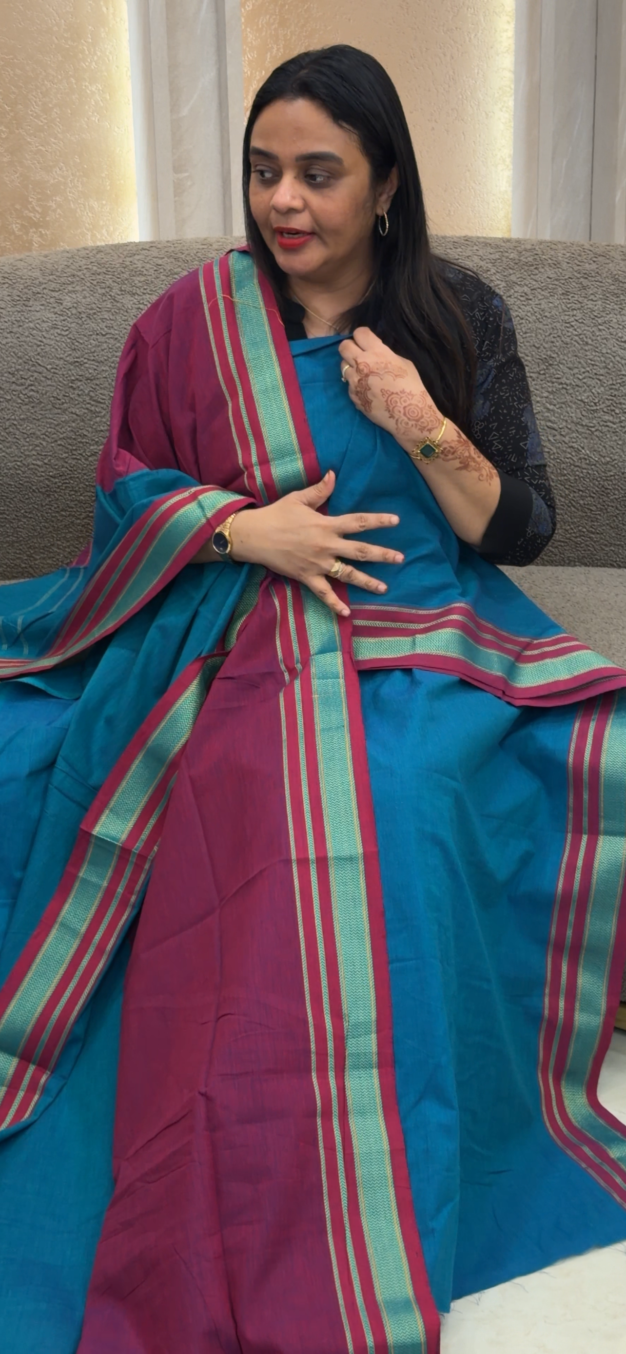 HANDLOOM COTTON UNSTITCHED SALWAR SUITS -  IHA 33078