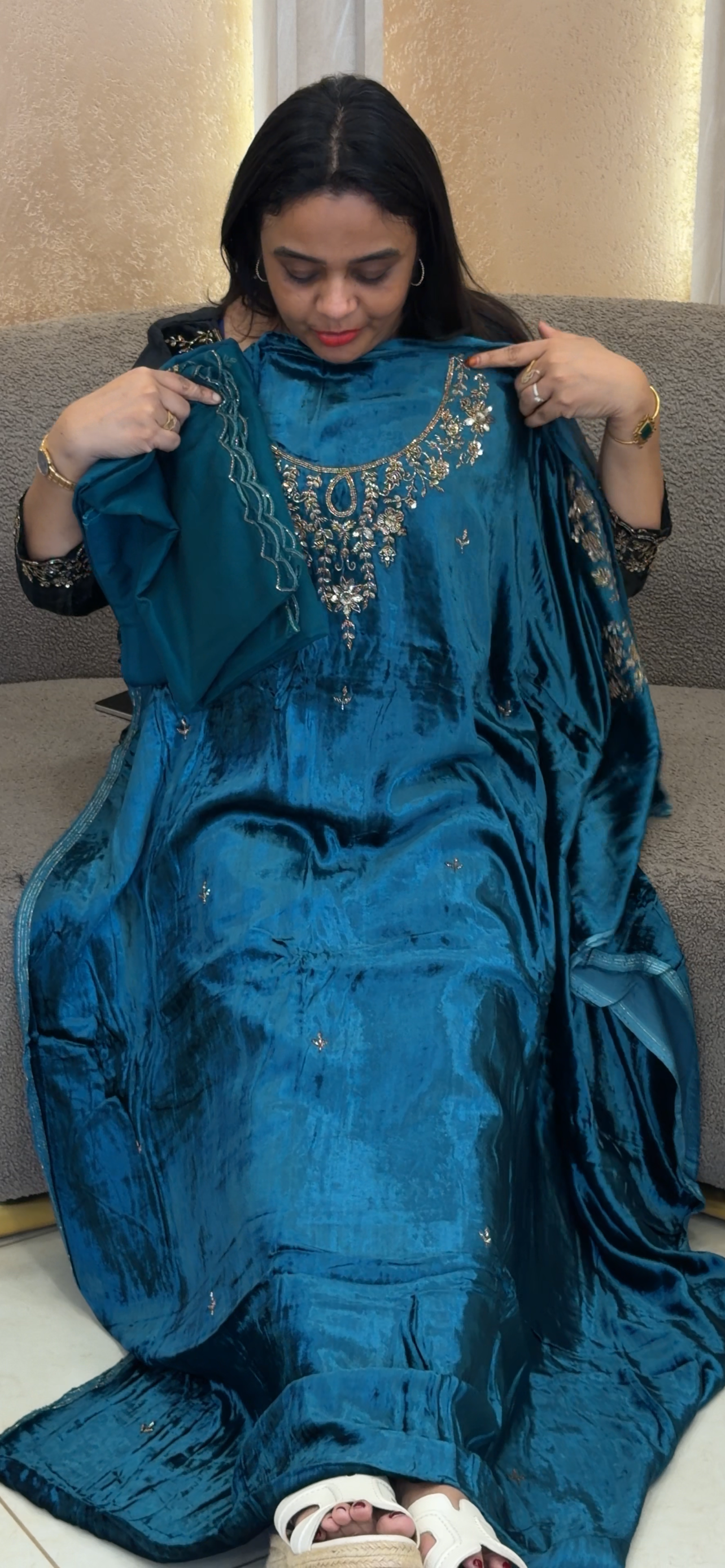 VISCOSE VELVET UNSTITCHED SALWAR SUITS - IHA 33353