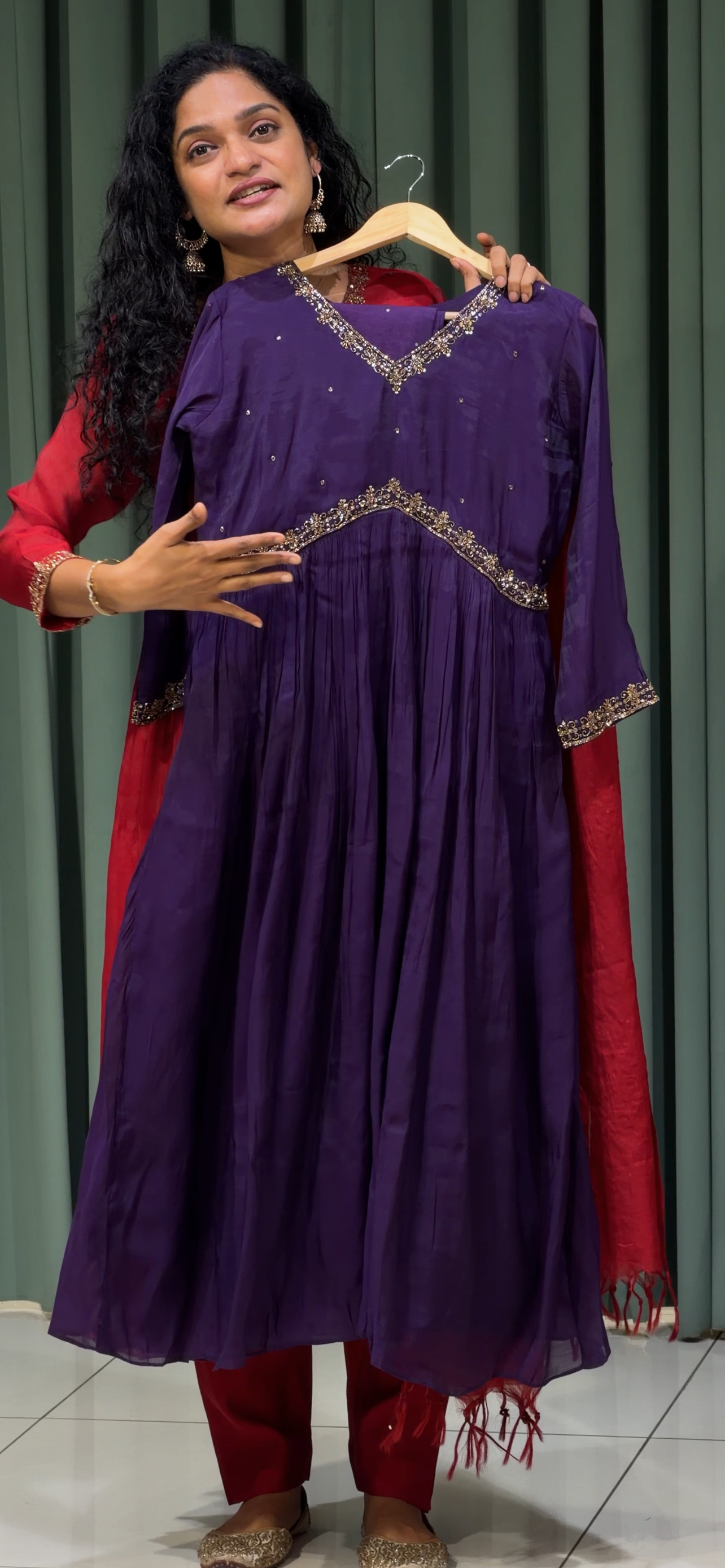 PARTY WEAR ALIYA CUT ALINE TOP, BOTTOM AND DUPATTA - IHA 33620