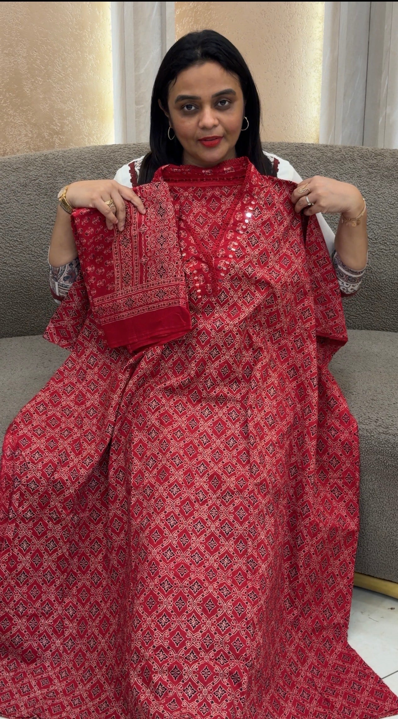 AJRAKH PRINTED UNSTITCHED SALWAR SUITS - IHA 32901
