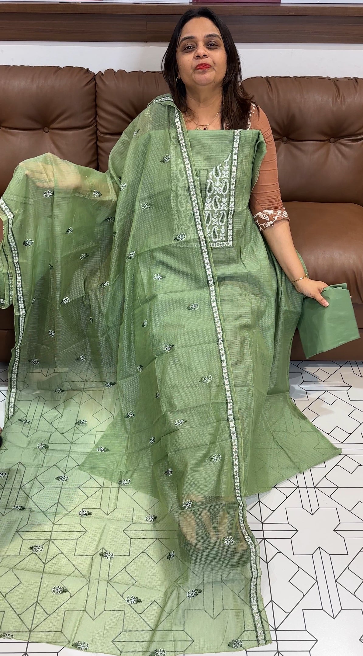 SILKY KOTA UNSTITCHED SALWAR SUITS - IHA 17161