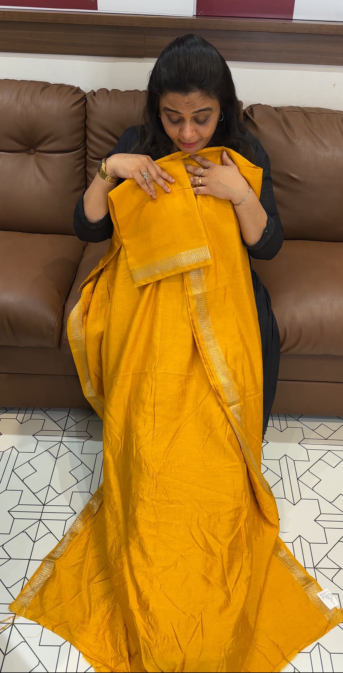 MALAI CHANDERI UNSTITCHED SALWAR SUITS - IHA 27939