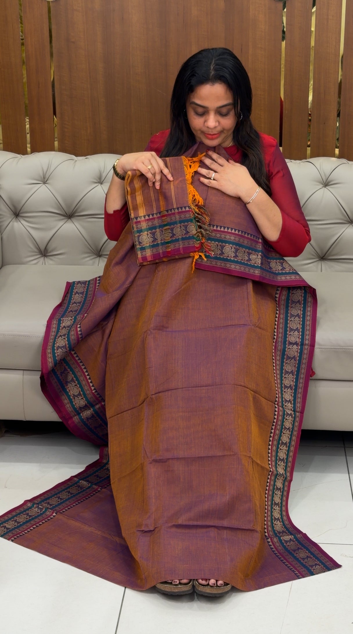 HANDLOON COTTON UNSTITCHED SALWAR SUITS - IHA 30631