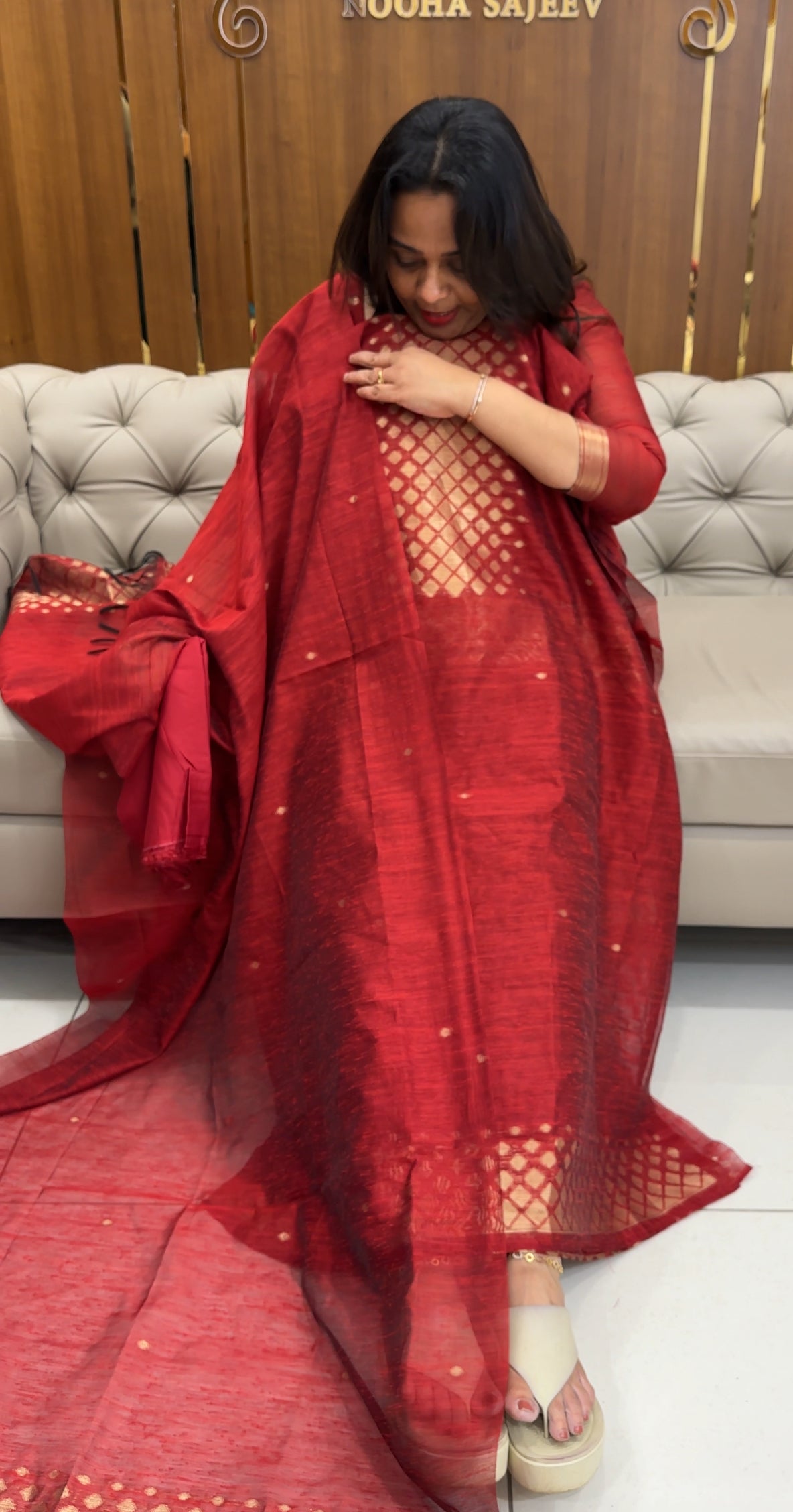 SEMI BANARASI UNSTITCHED SALWAR SUITS   - IHA 25205
