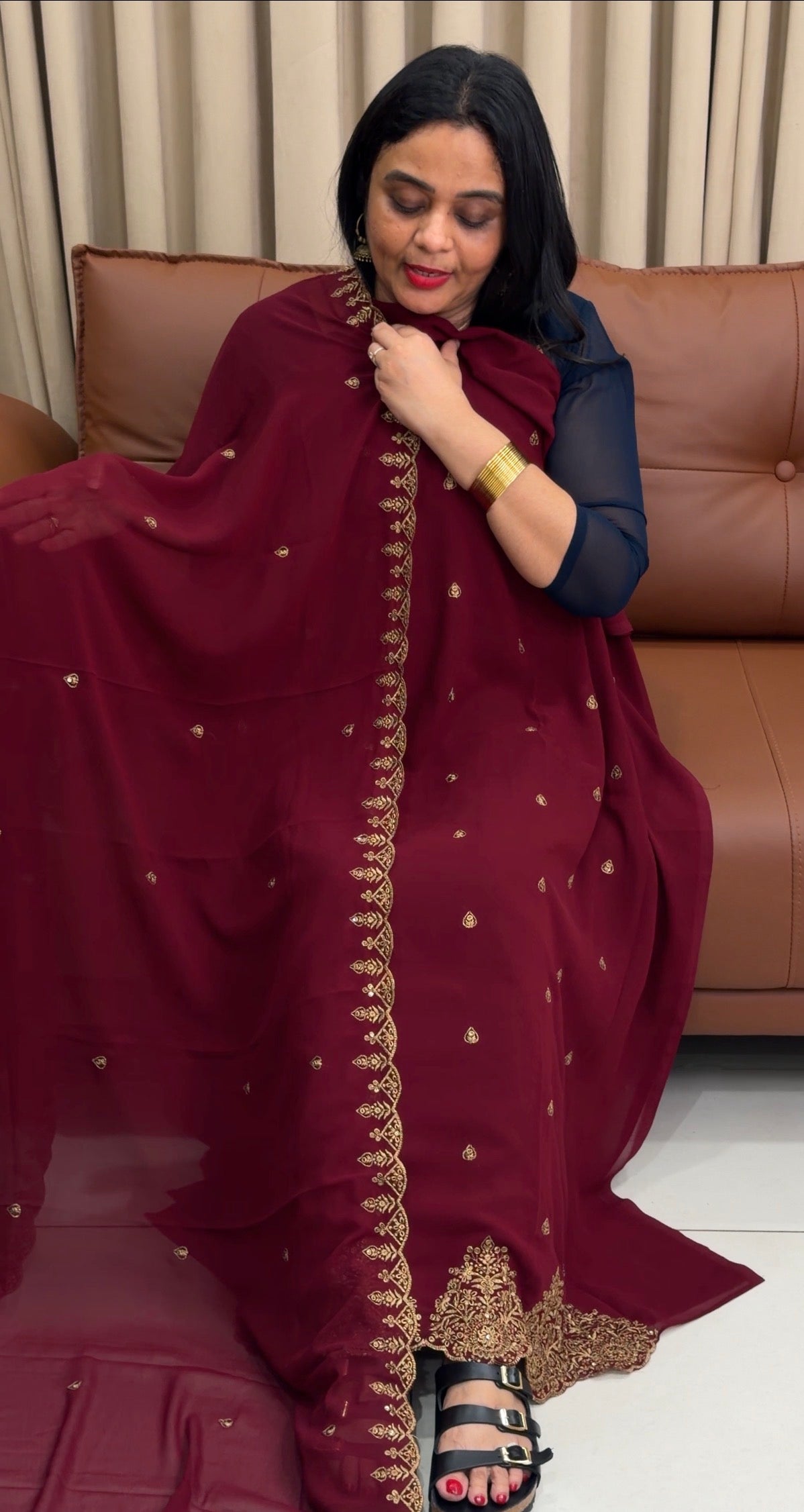 FORWARD FAUX GEORGETTE UNSTITCHED SALWAR SUITS - IHA 34126