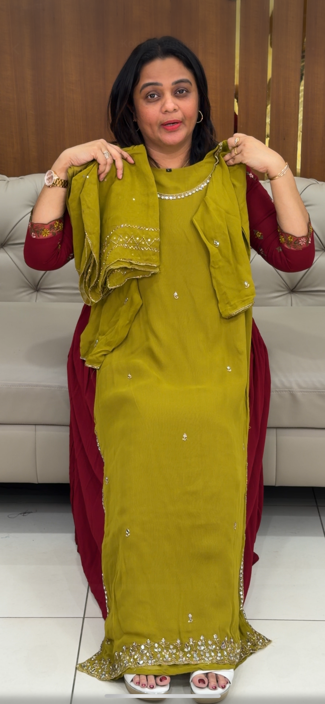 VISCOSE GEORGETTE TOP, BOTTOM AND DUPATTA - IHA 29323