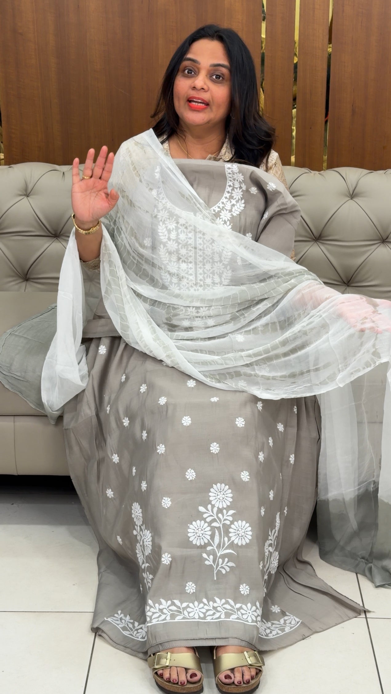 FORWARD LUCKNOWI CHIKANKARI UNSTITCHED SALWAR SUITS - IHA 29865