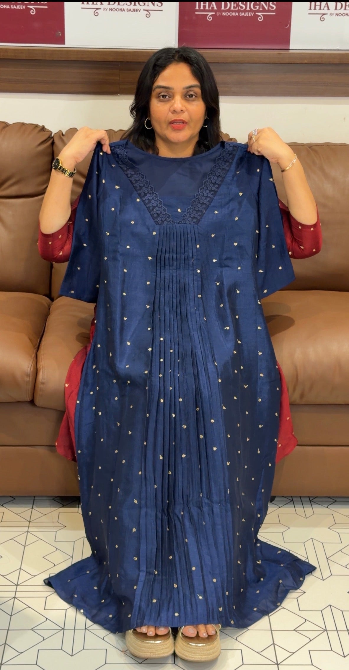 IHA'S IN-HOUSE SEMI RAW SILK ALINE TOPS - IHA 31176