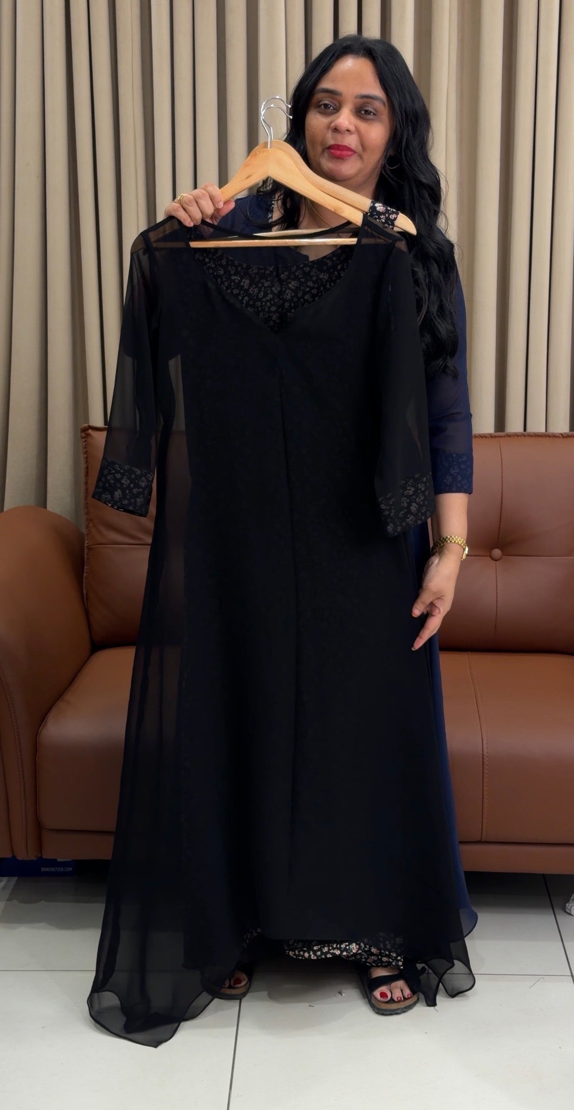 IHA'S IN-HOUSE PRINTED CREPE TOP AND JACKET - IHA 34436