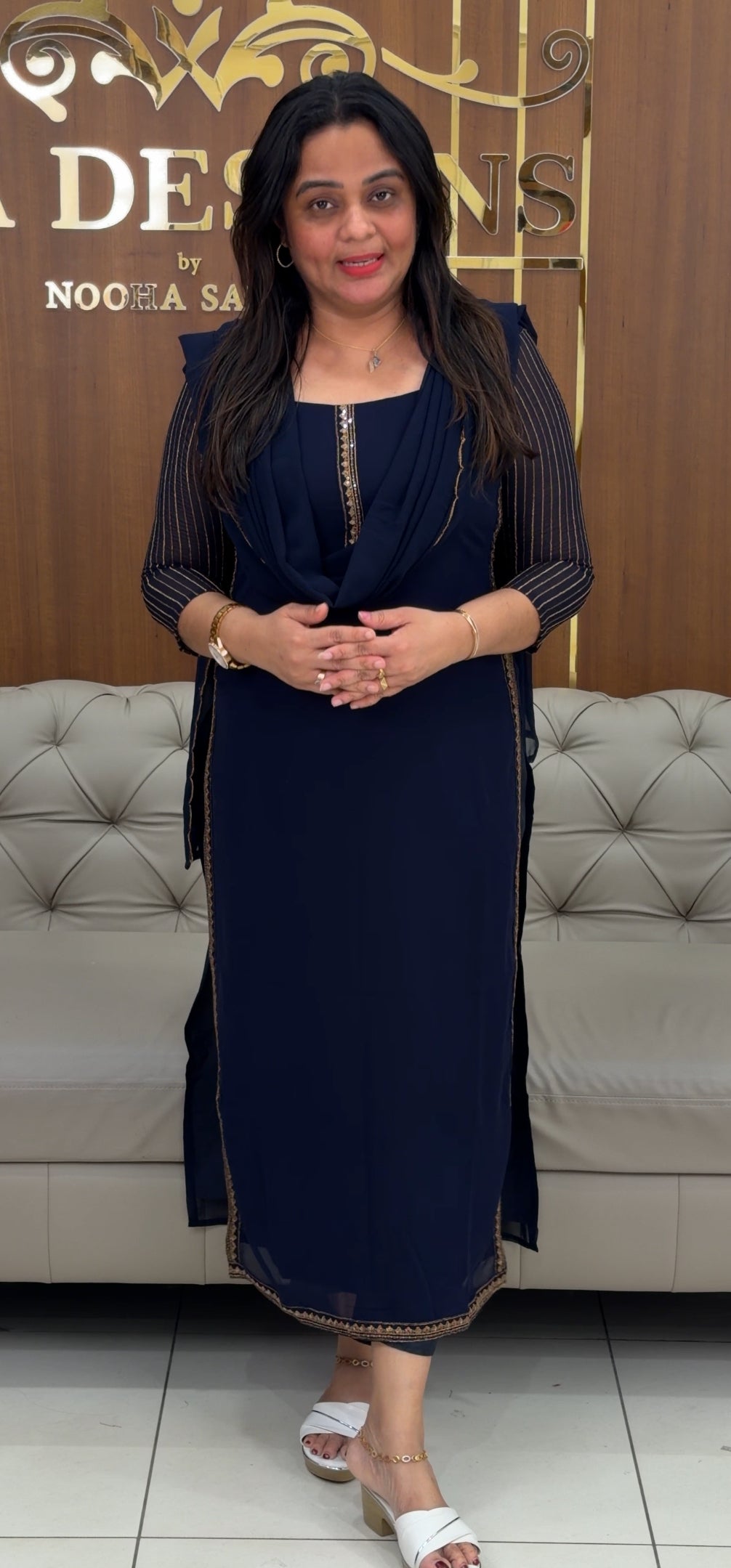 IHA'S IN-HOUSE GEORGETTE TOP,BOTTOM AND DUPATTA - IHA 29301