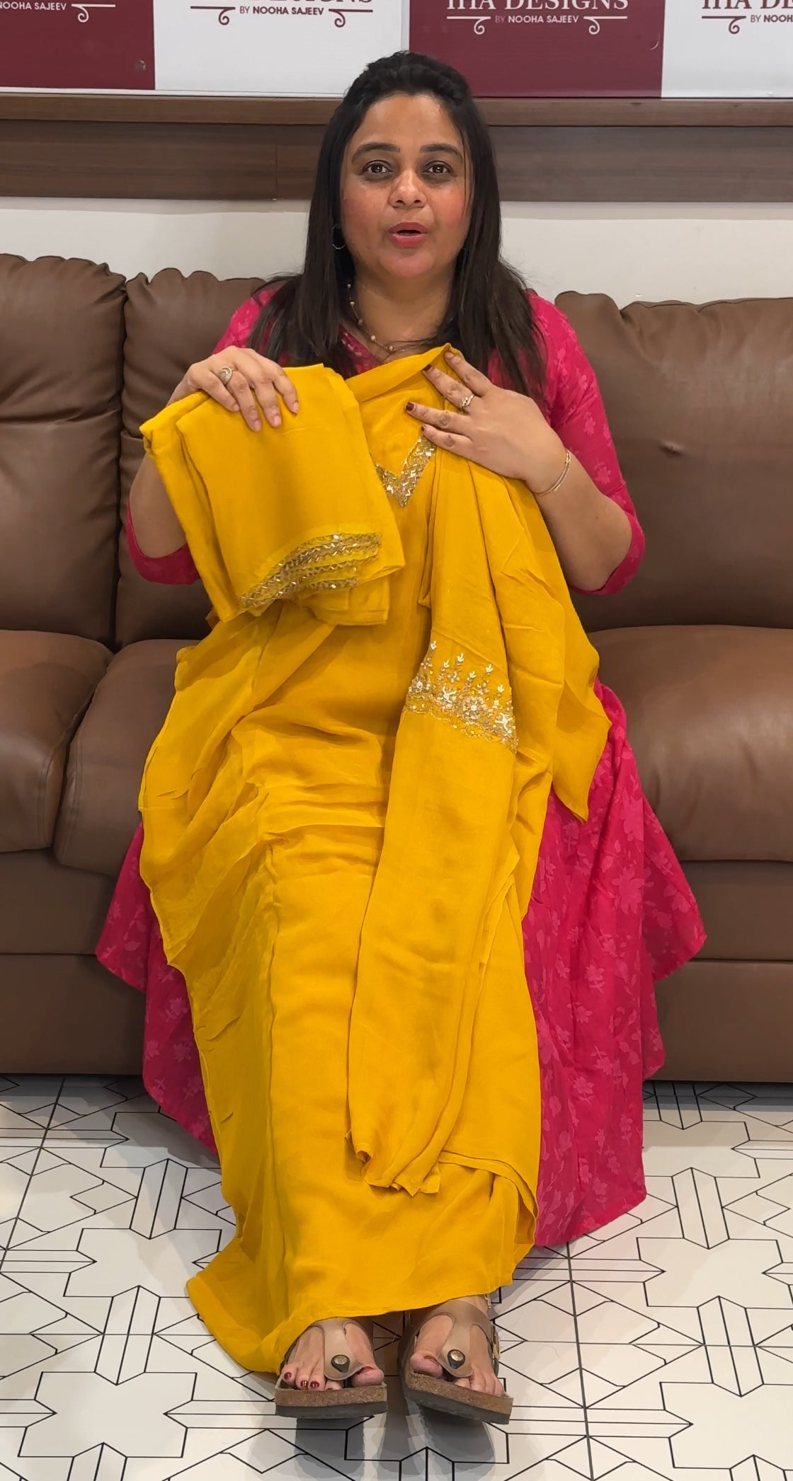 VISCOSE GEORGETTE UNSTITCHED SALWAR SUITS - IHA 27240
