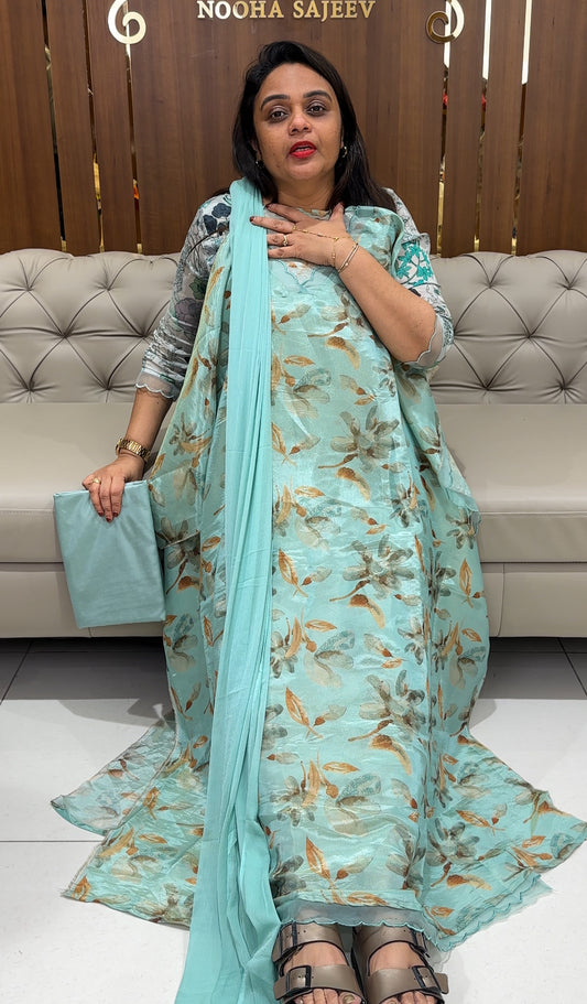TISSUE UNSTITCHED SALWAR SUITS  - IHA 24429
