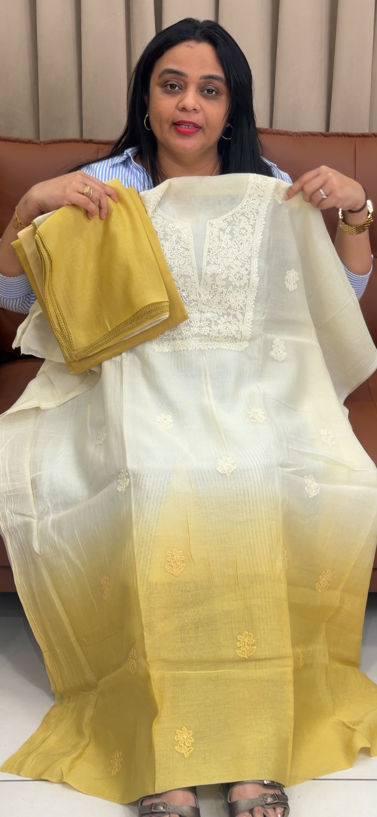 MALAI CHANDERI UNSTITCHED SALWAR SUITS - IHA 35932
