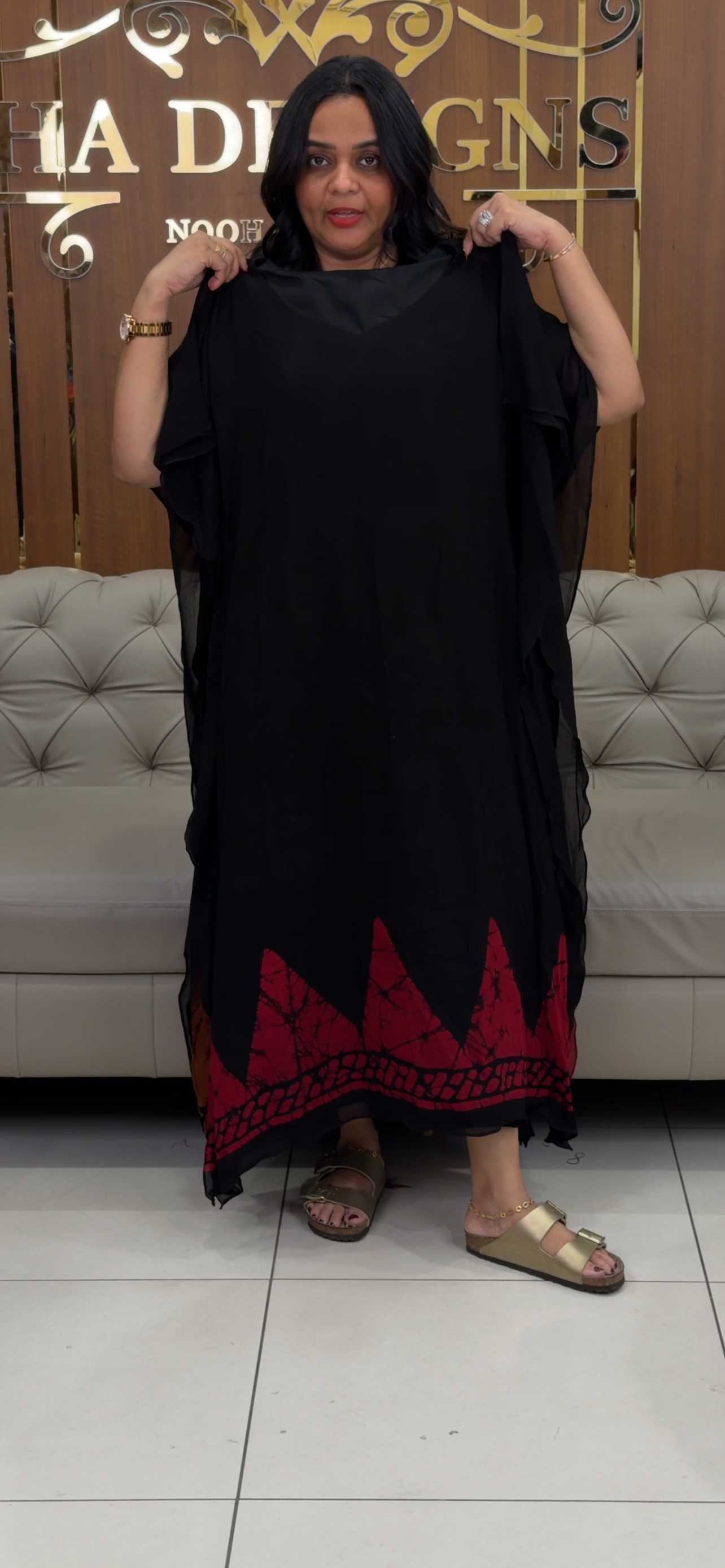 IHA'S IN-HOUSE VISCOSE GEORGETTE KAFTAN TOPS - IHA 32148