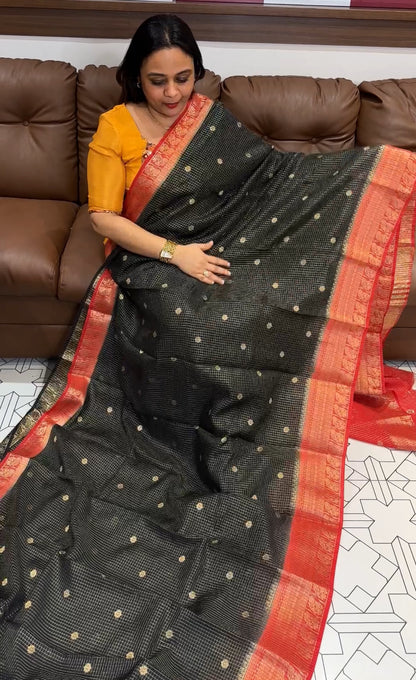 SEMI BANARASI SAREES - IHA 18885