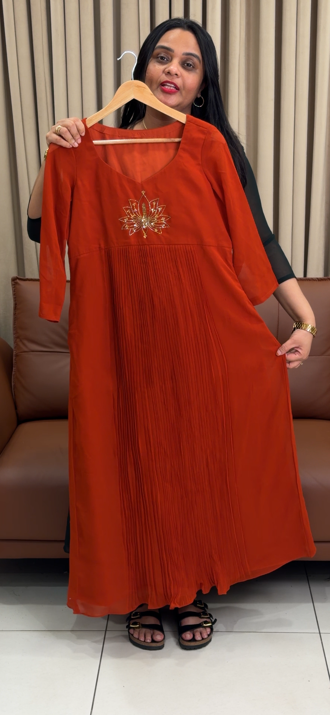IHA'S IN-HOUSE FAUX GEORGETTE ALINE TOPS - IHA 34696