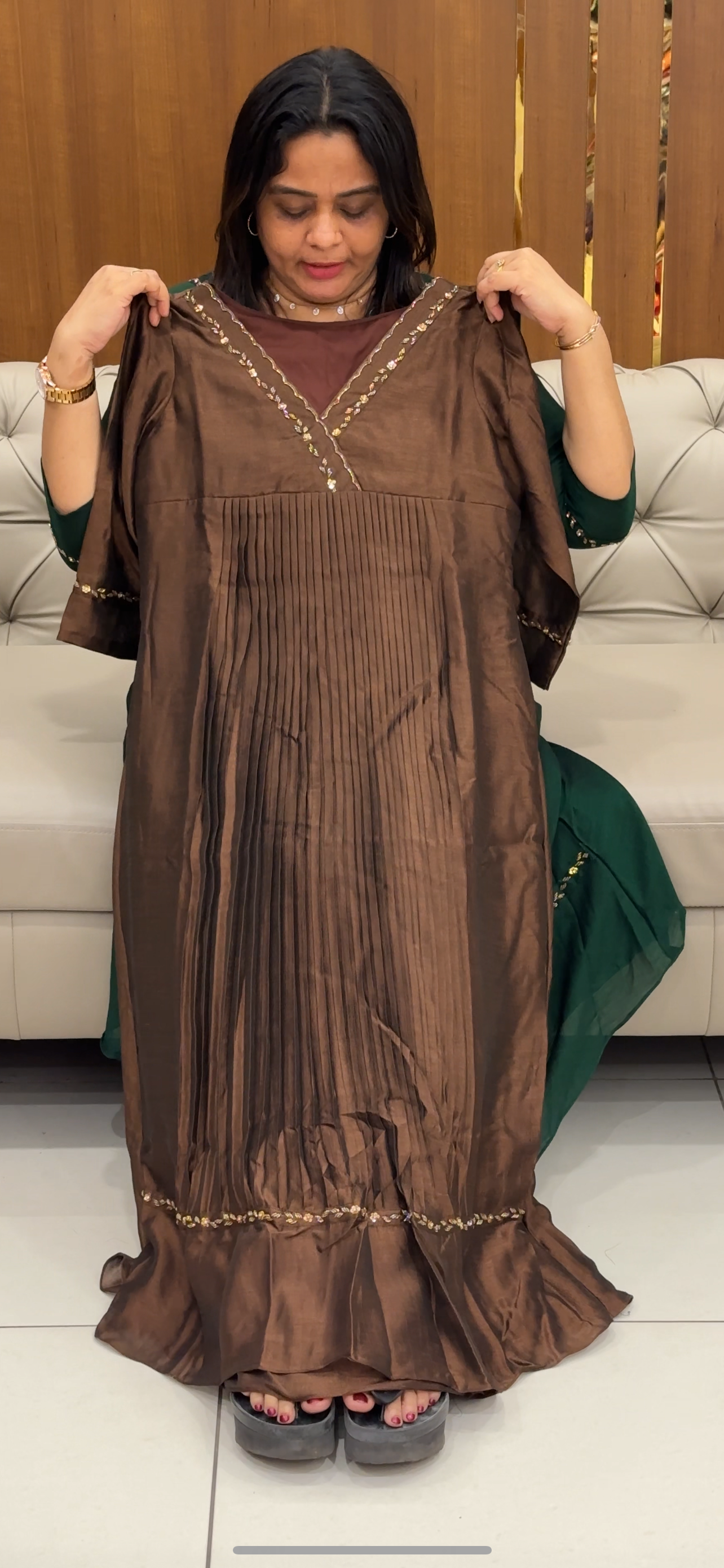 IHA'S IN-HOUSE SEMI RAW SILK ALINE TOPS - IHA 28539