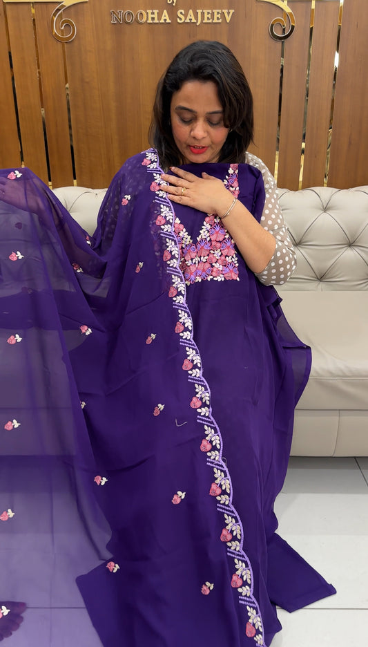 FAUX GEORGETTE UNSTITCHED SALWAR SUITS - IHA 24295