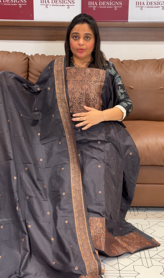 SEMI BANARASI UNSTITCHED SALWAR SUITS - IHA 27234