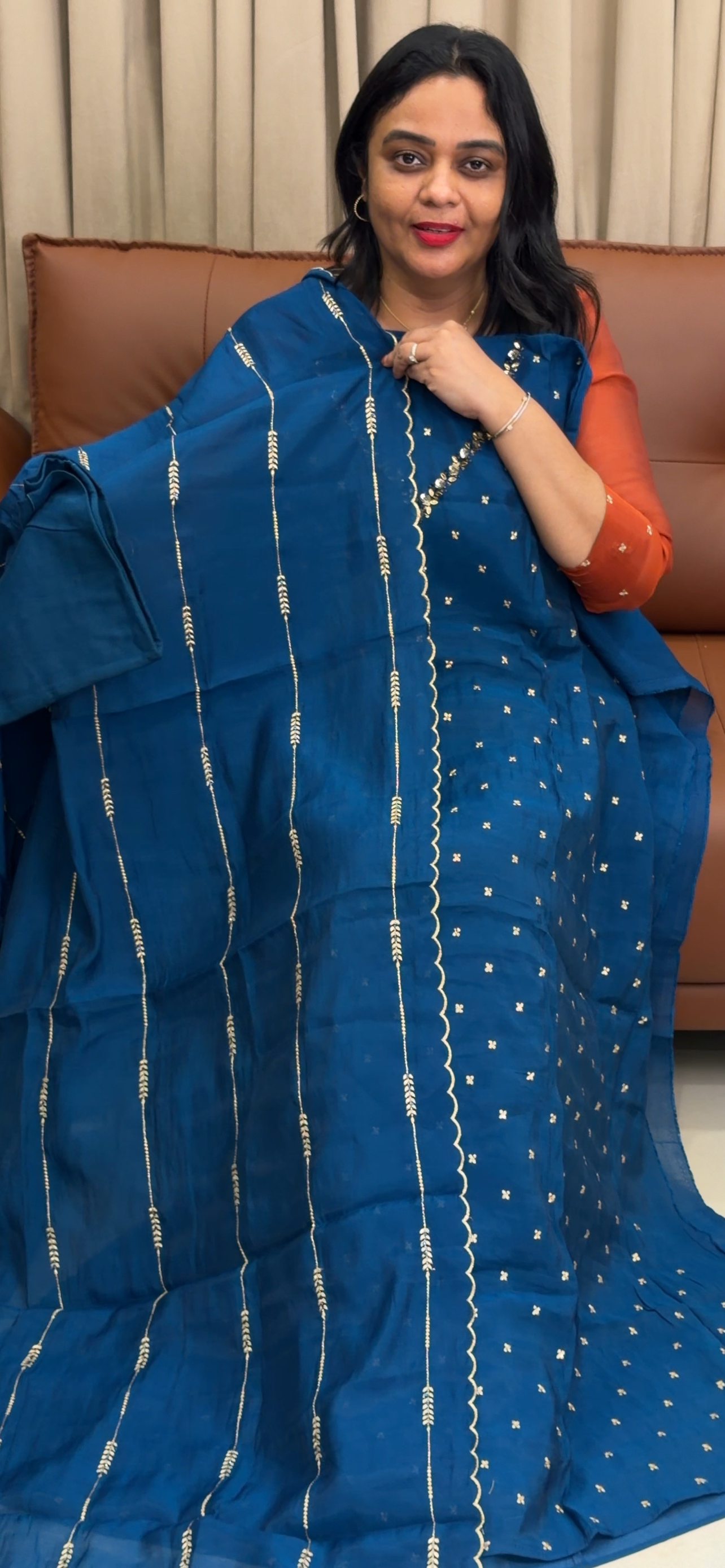 HANDWORKED UNSTITCHED SALWAR SUITS - IHA 33772